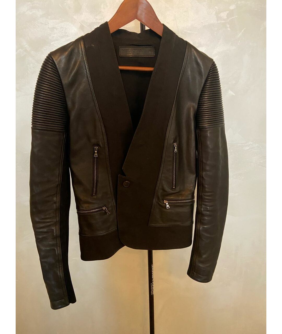 NEIL BARRETT Черный кожаный жакет/пиджак, фото 5