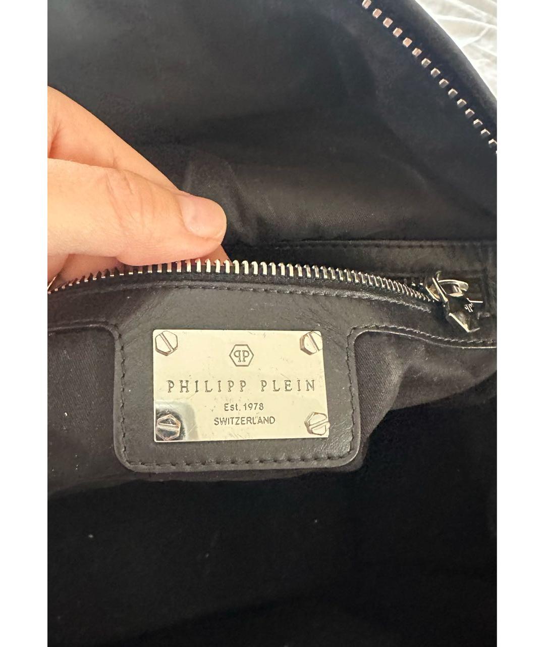 PHILIPP PLEIN Черный кожаный рюкзак, фото 8