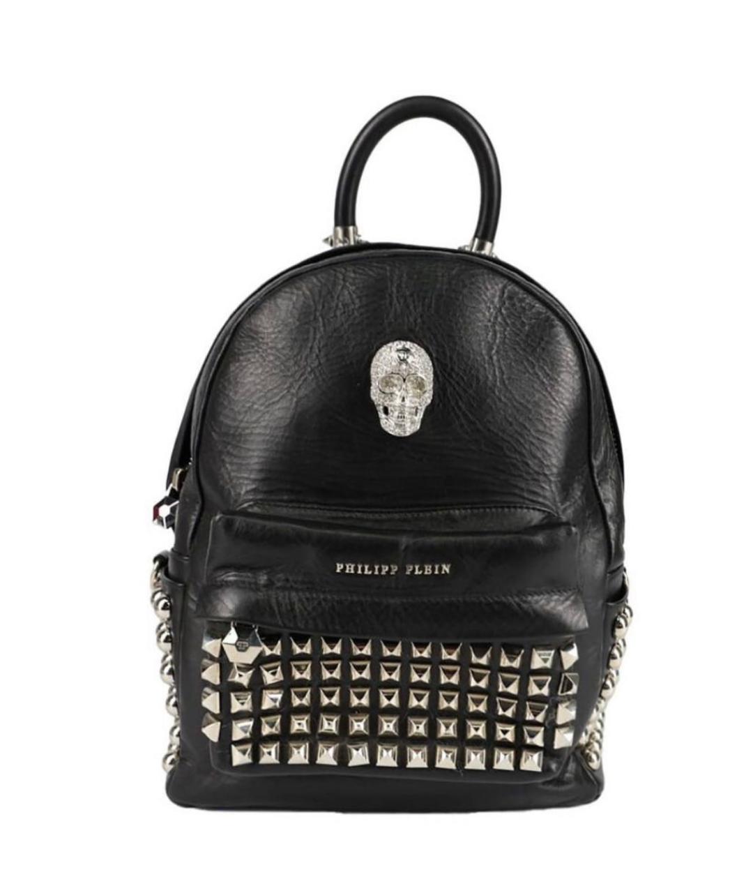PHILIPP PLEIN Черный кожаный рюкзак, фото 1