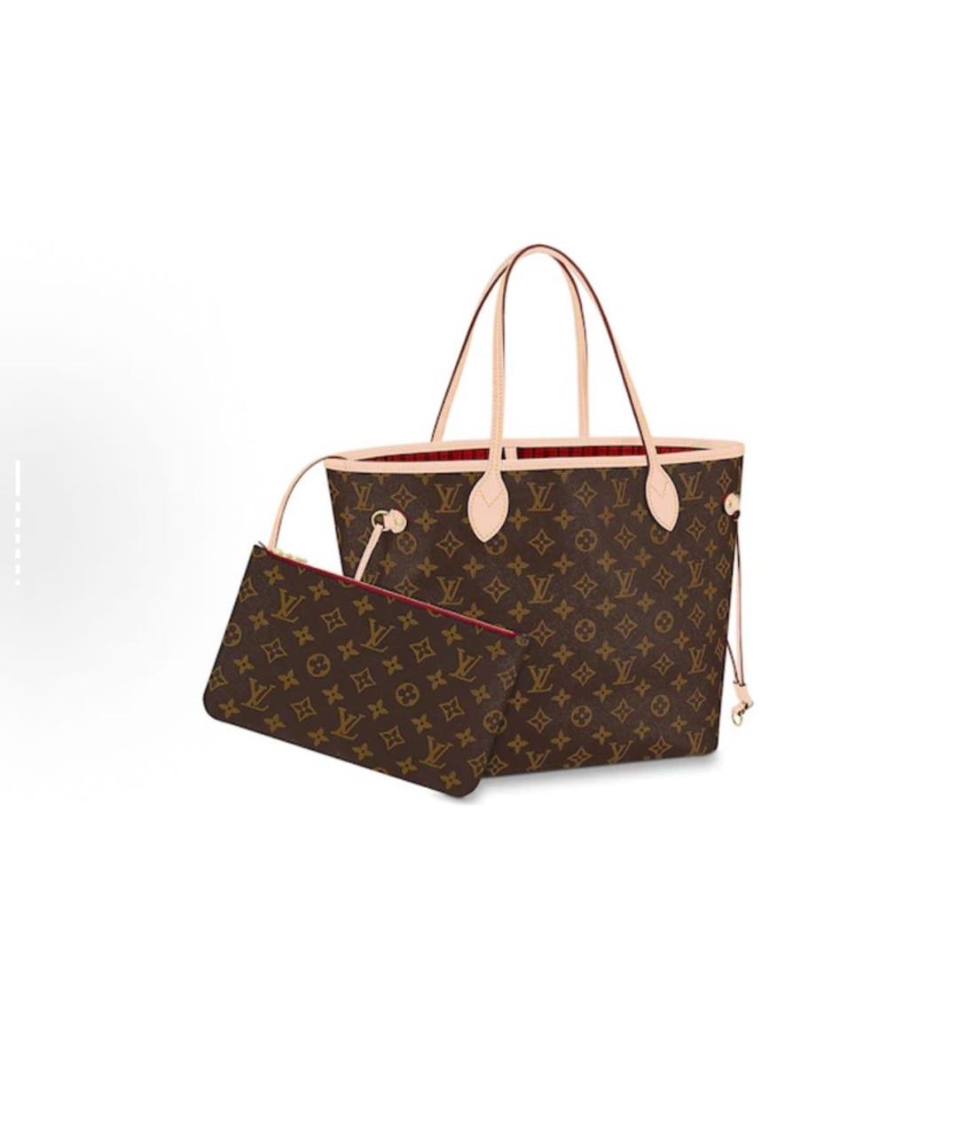 LOUIS VUITTON Коричневая кожаная сумка тоут, фото 6