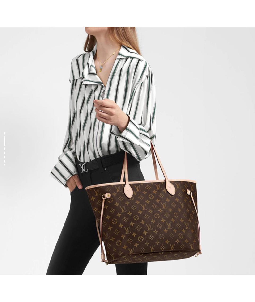 LOUIS VUITTON Коричневая кожаная сумка тоут, фото 5