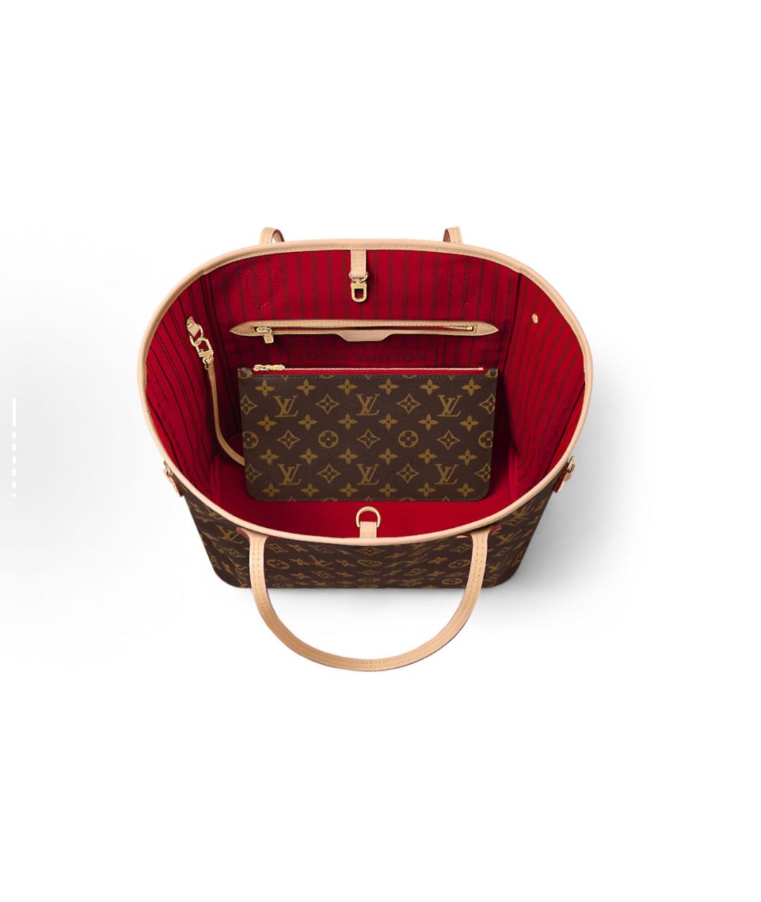 LOUIS VUITTON Коричневая кожаная сумка тоут, фото 4