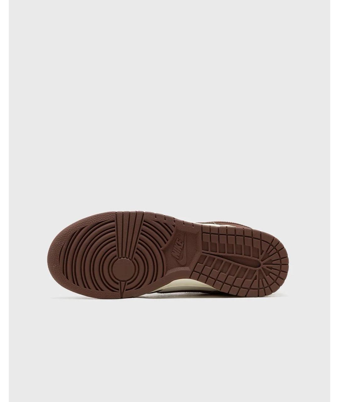 NIKE Коричневые кожаные низкие кроссовки / кеды, фото 4