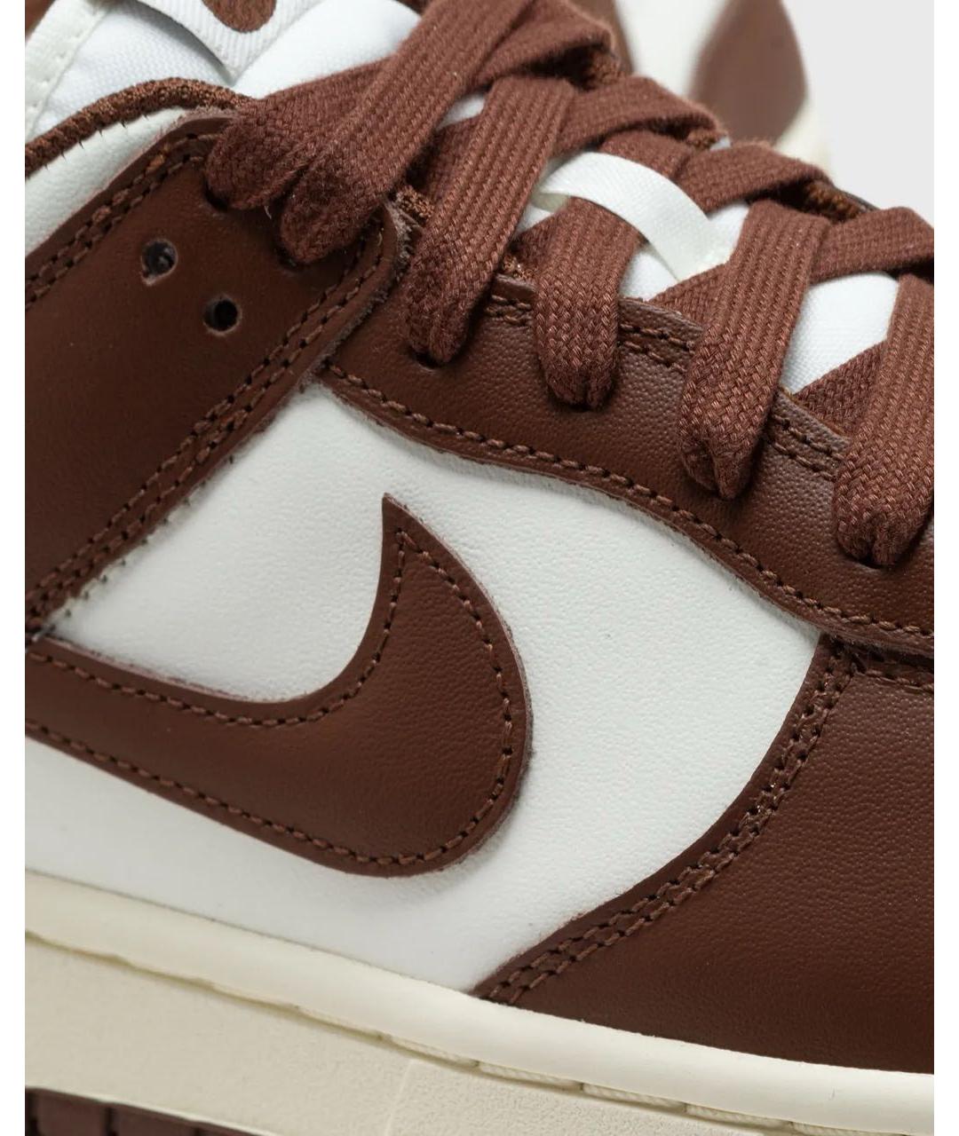 NIKE Коричневые кожаные низкие кроссовки / кеды, фото 6