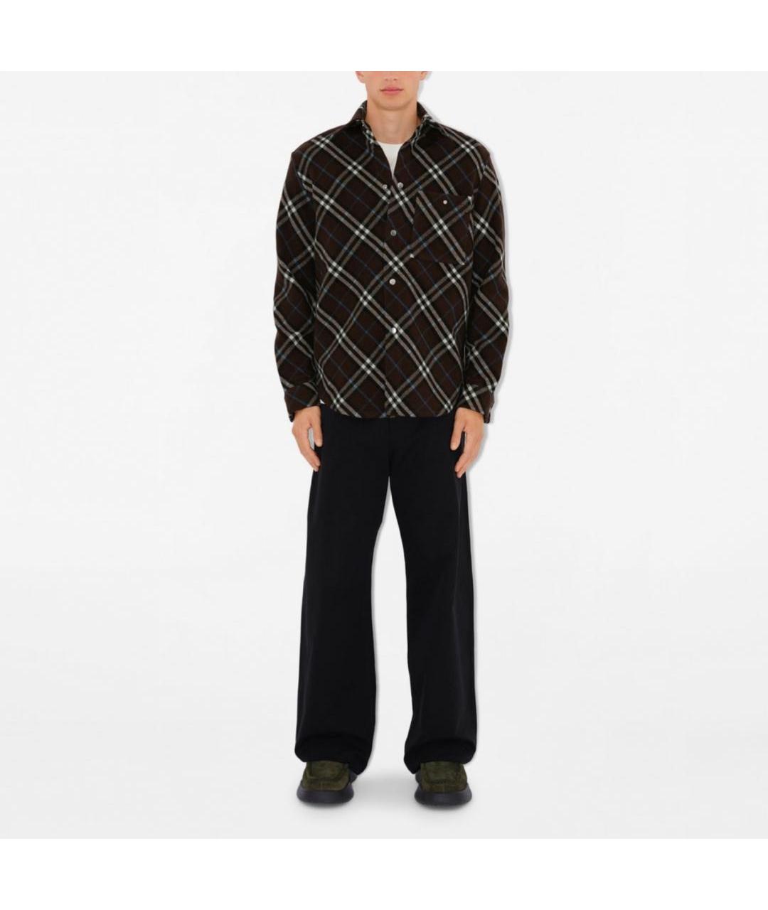 BURBERRY Коричневая хлопковая кэжуал рубашка, фото 2