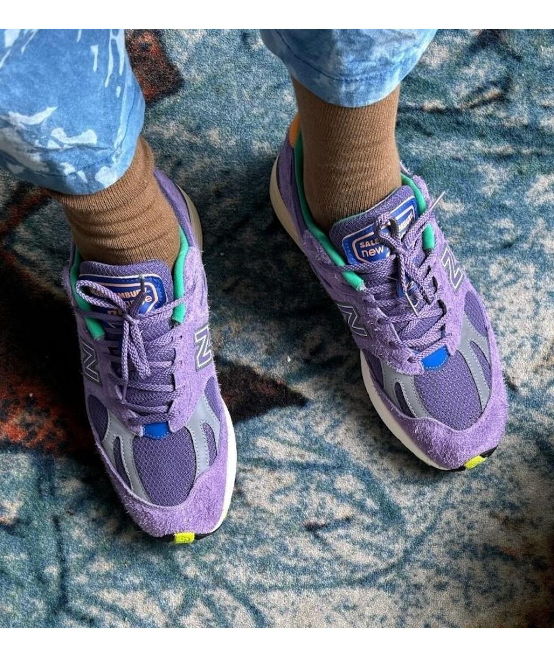 NEW BALANCE Фиолетовые замшевые низкие кроссовки / кеды, фото 8