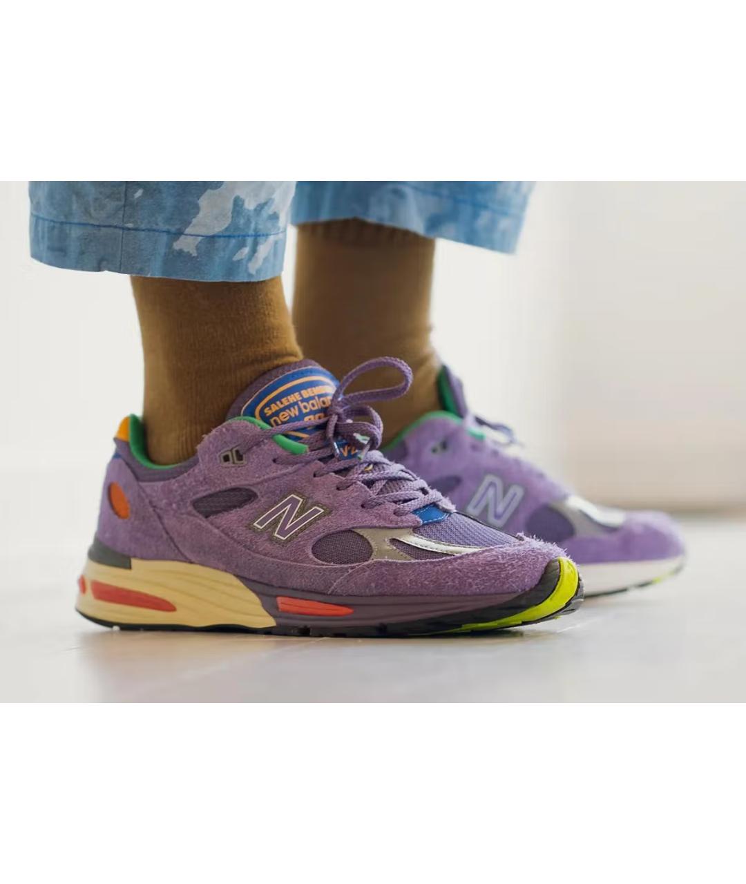 NEW BALANCE Фиолетовые замшевые низкие кроссовки / кеды, фото 7
