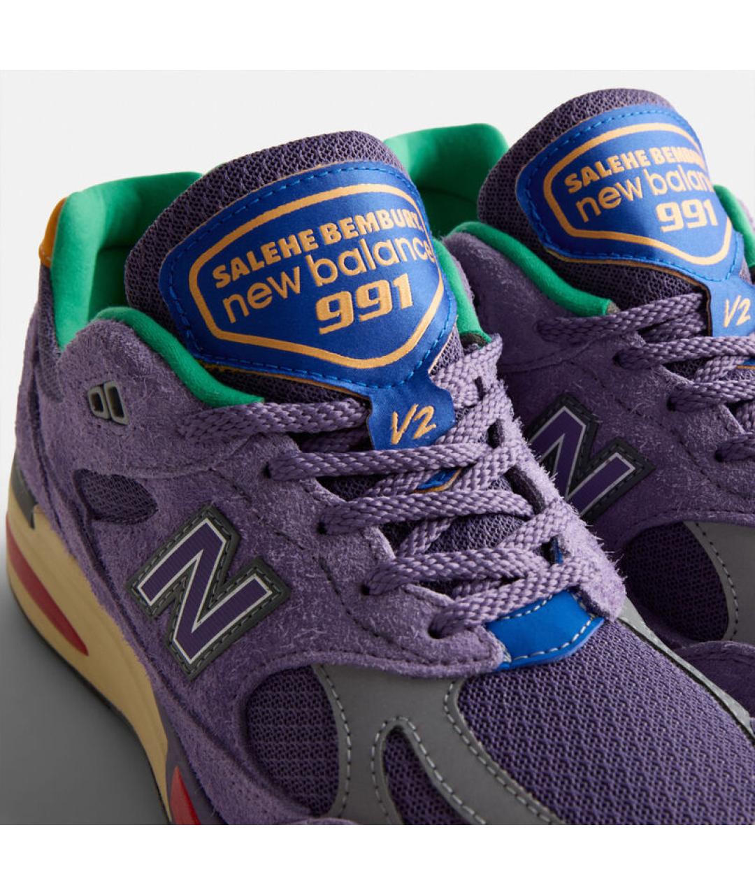 NEW BALANCE Фиолетовые замшевые низкие кроссовки / кеды, фото 4