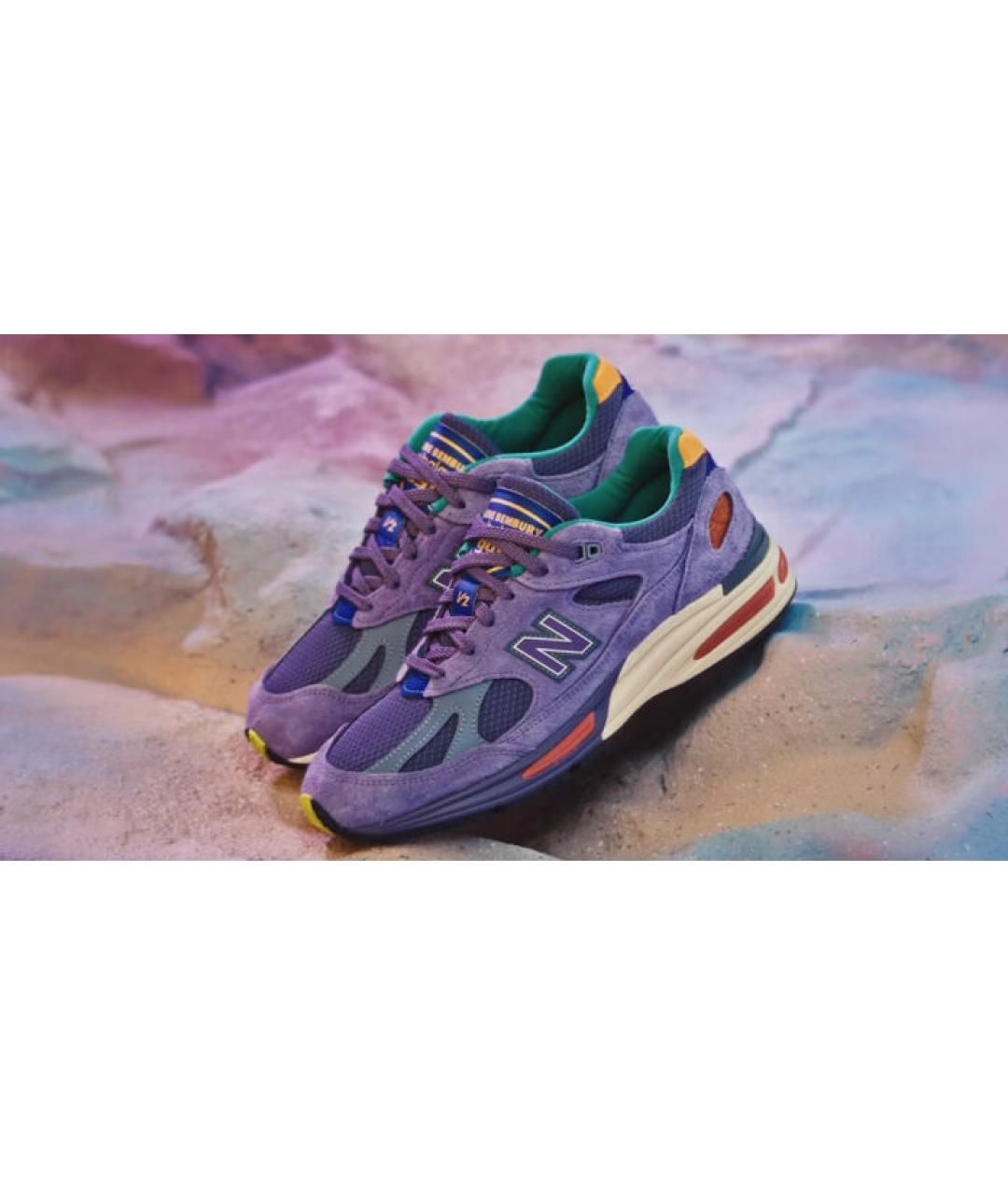 NEW BALANCE Фиолетовые замшевые низкие кроссовки / кеды, фото 3