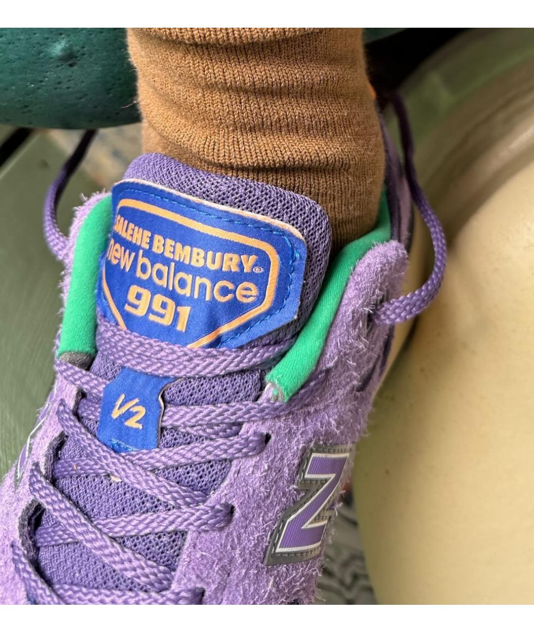 NEW BALANCE Фиолетовые замшевые низкие кроссовки / кеды, фото 9