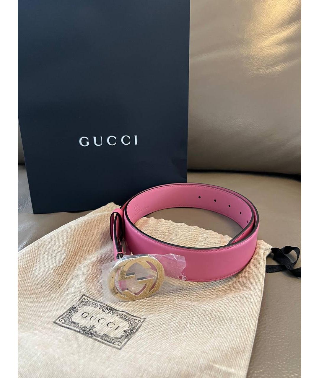 GUCCI Розовый кожаный ремень, фото 4