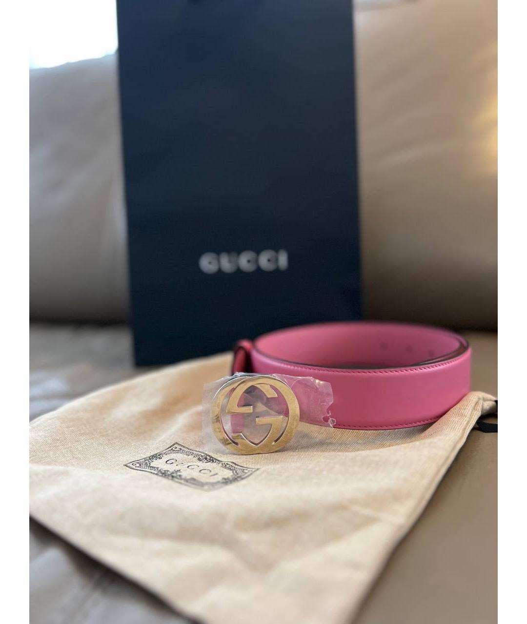 GUCCI Розовый кожаный ремень, фото 3