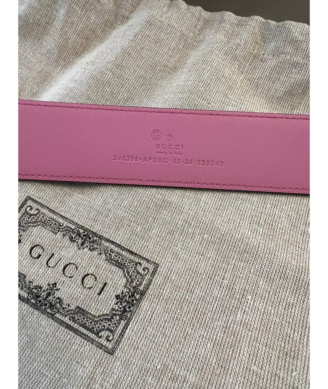GUCCI Розовый кожаный ремень, фото 2