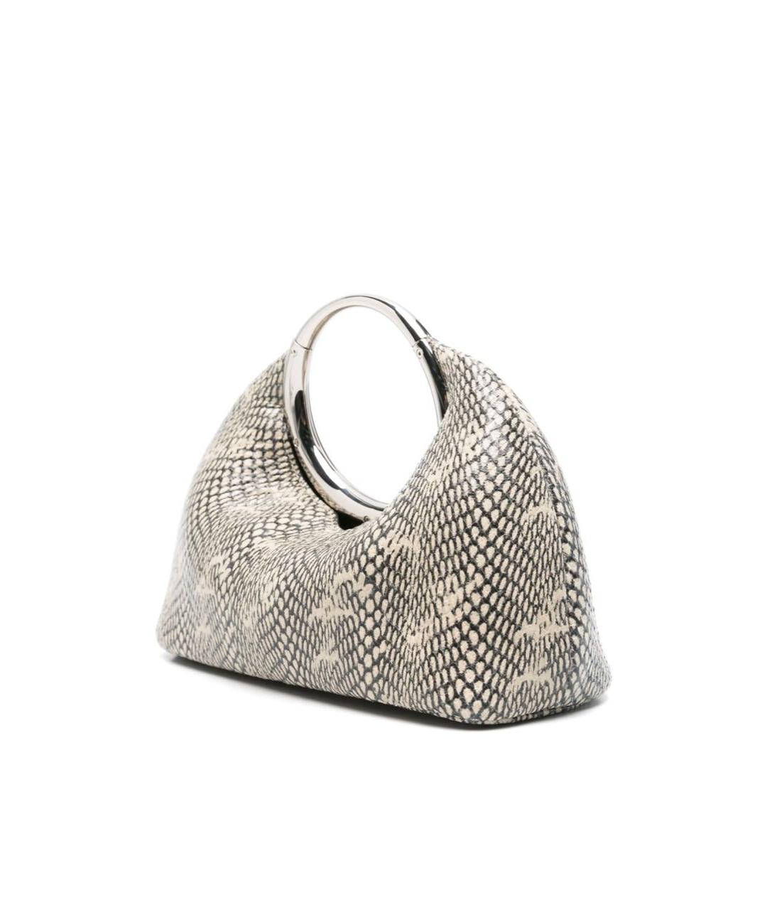 JACQUEMUS Серая кожаная сумка с короткими ручками, фото 4
