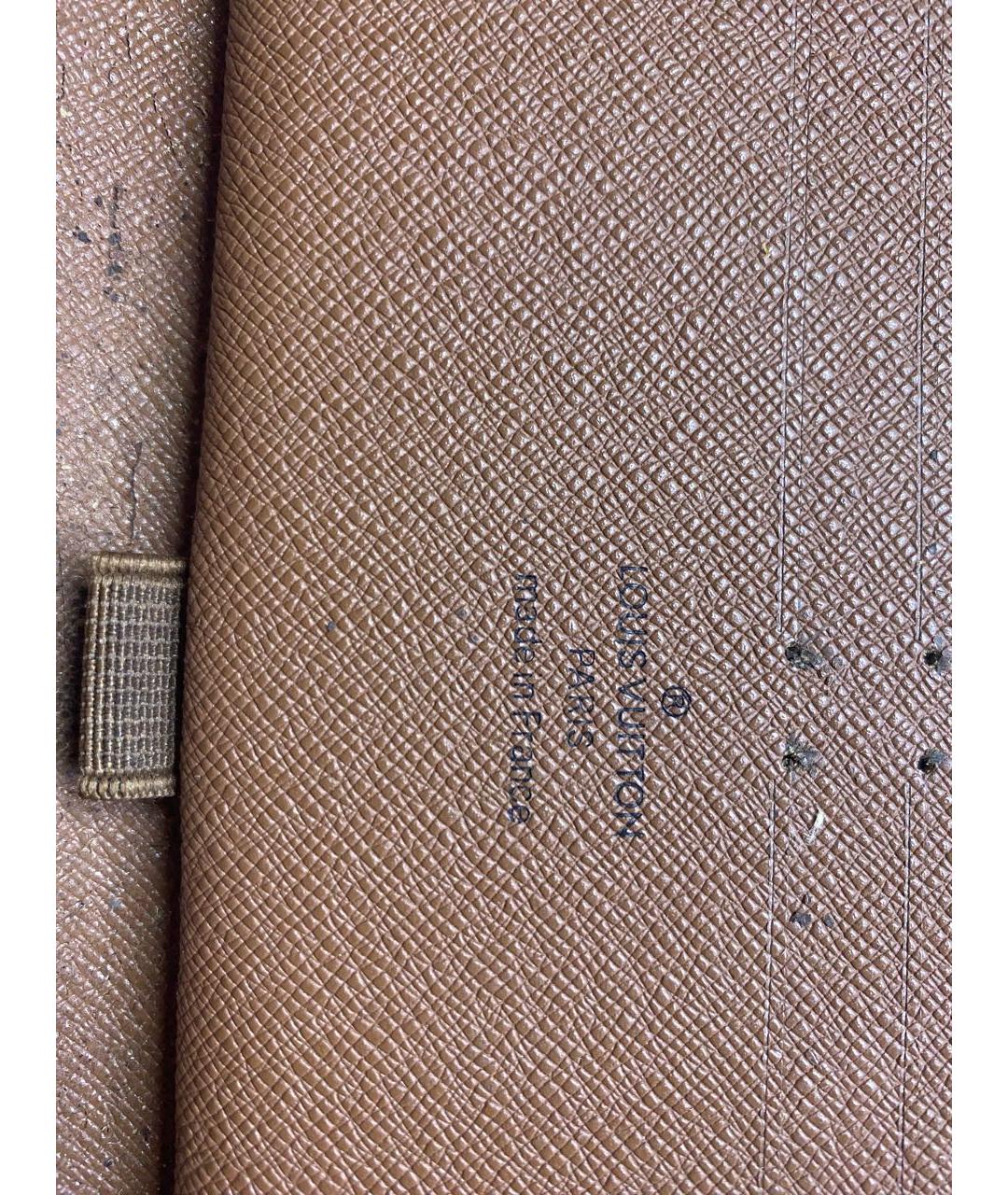 LOUIS VUITTON Коричневый кожаный кошелек, фото 7