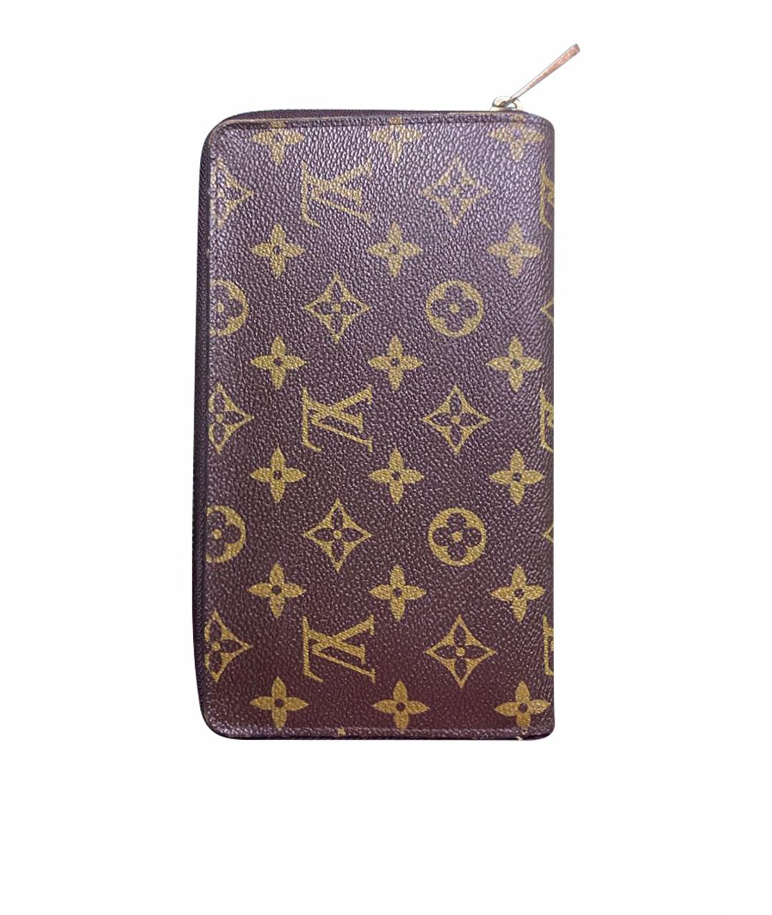 LOUIS VUITTON Коричневый кожаный кошелек, фото 1
