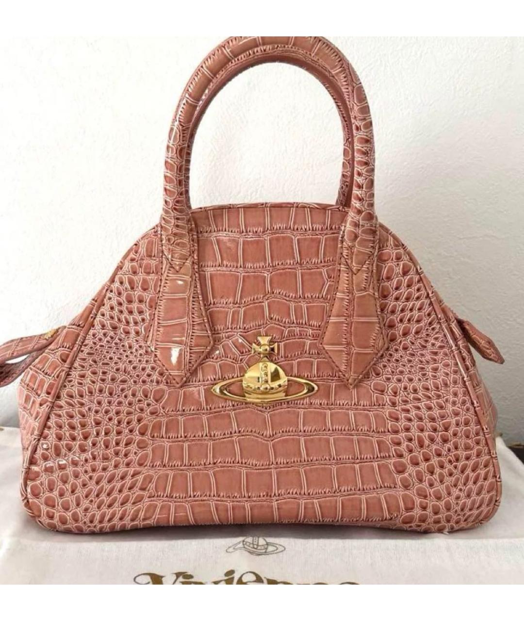 VIVIENNE WESTWOOD Сумка с короткими ручками из лакированной кожи, фото 8