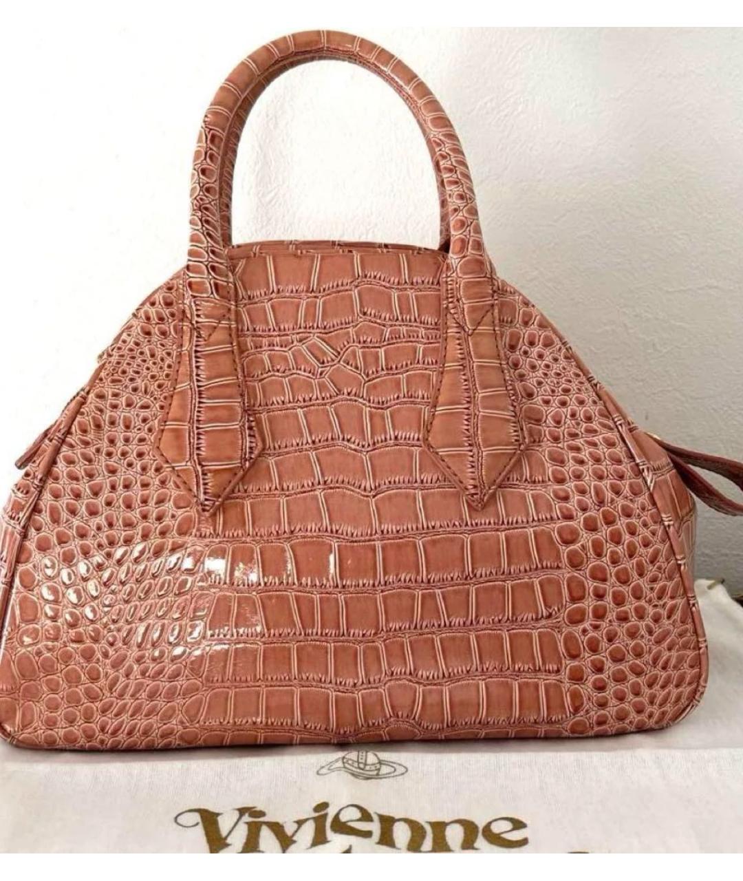 VIVIENNE WESTWOOD Сумка с короткими ручками из лакированной кожи, фото 2