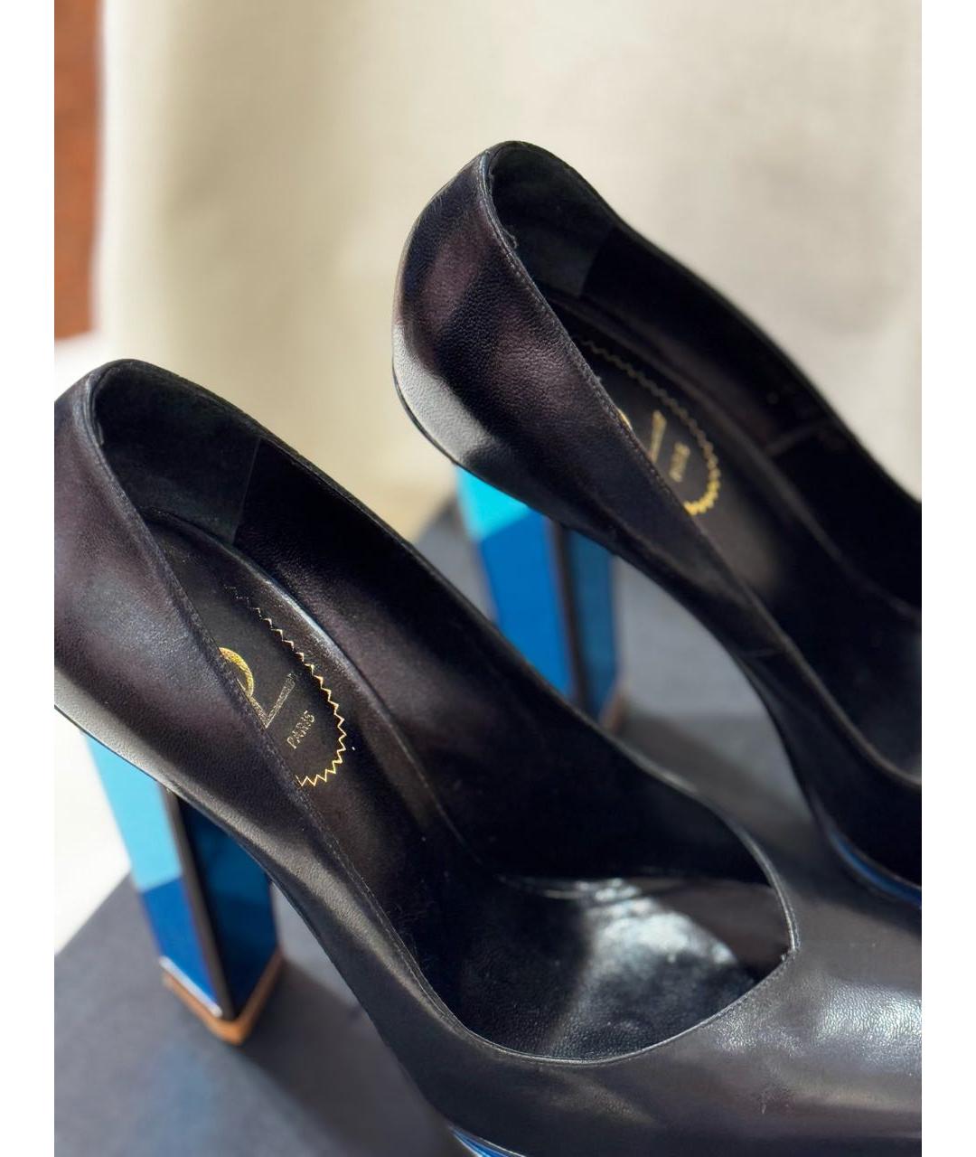 SAINT LAURENT Черные кожаные туфли, фото 5