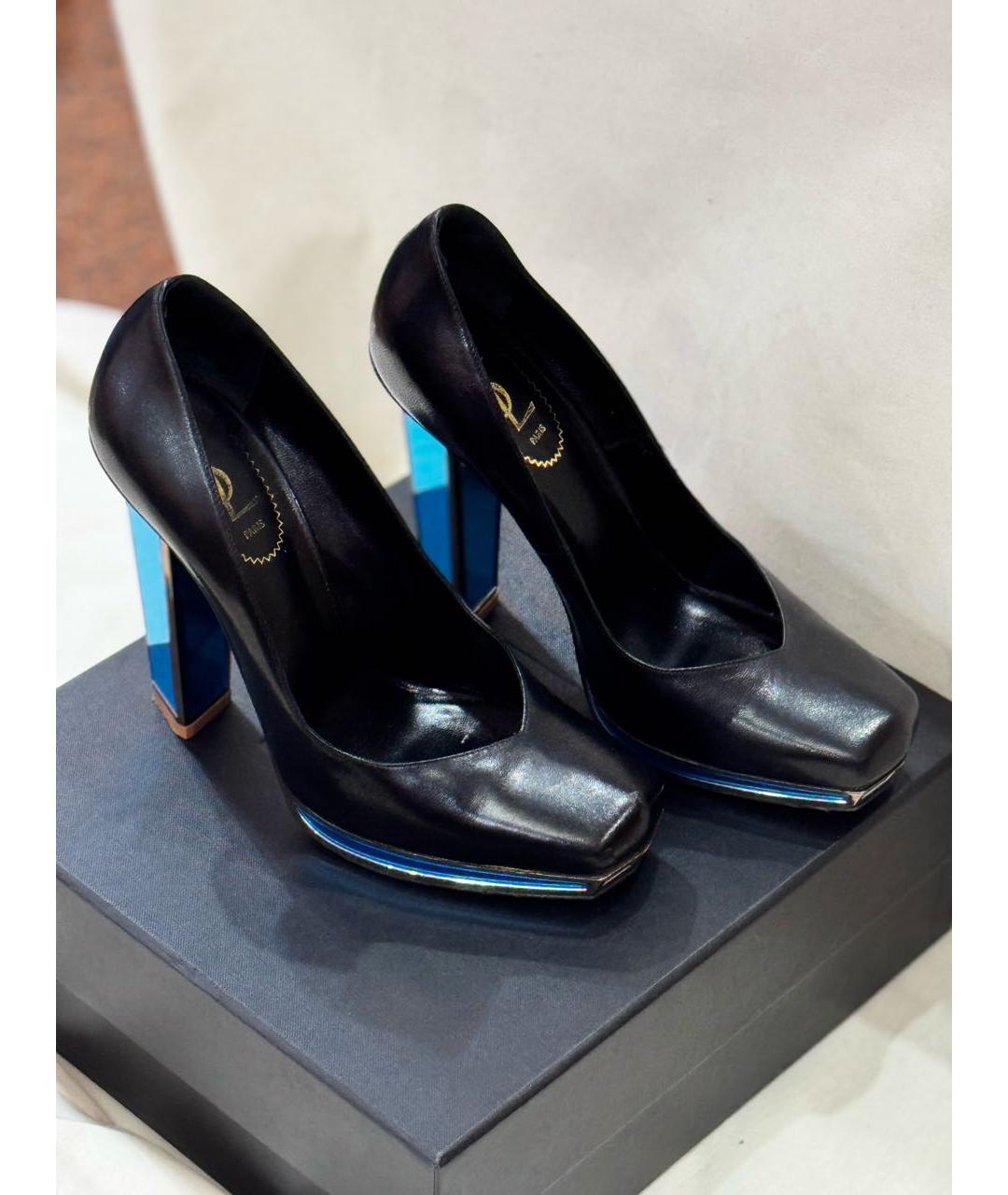 SAINT LAURENT Черные кожаные туфли, фото 6