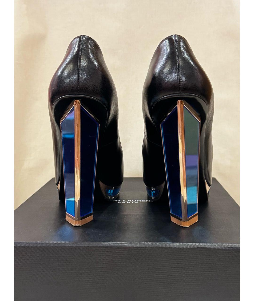 SAINT LAURENT Черные кожаные туфли, фото 4