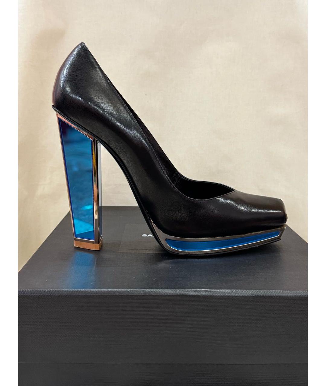 SAINT LAURENT Черные кожаные туфли, фото 9