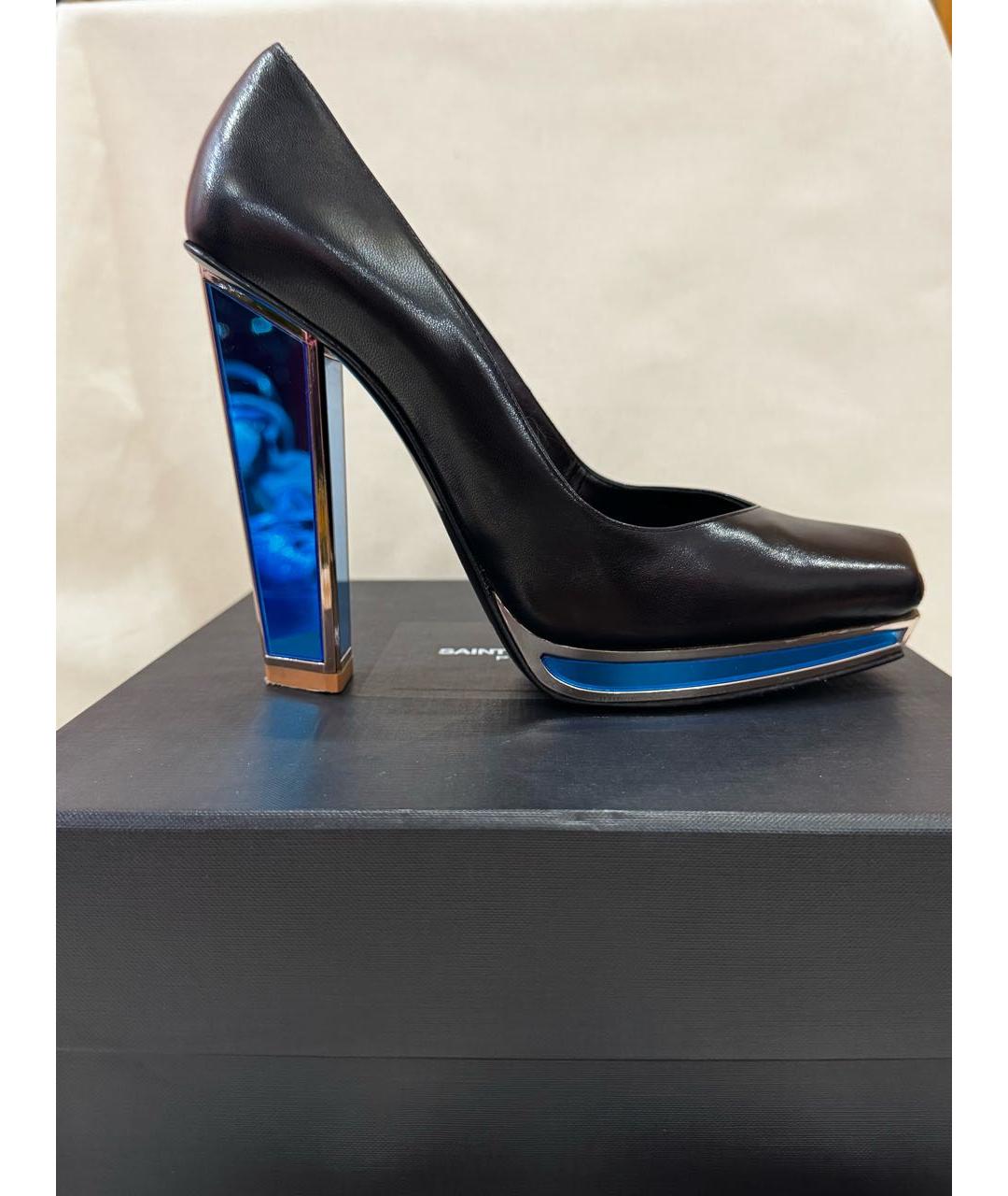 SAINT LAURENT Черные кожаные туфли, фото 8