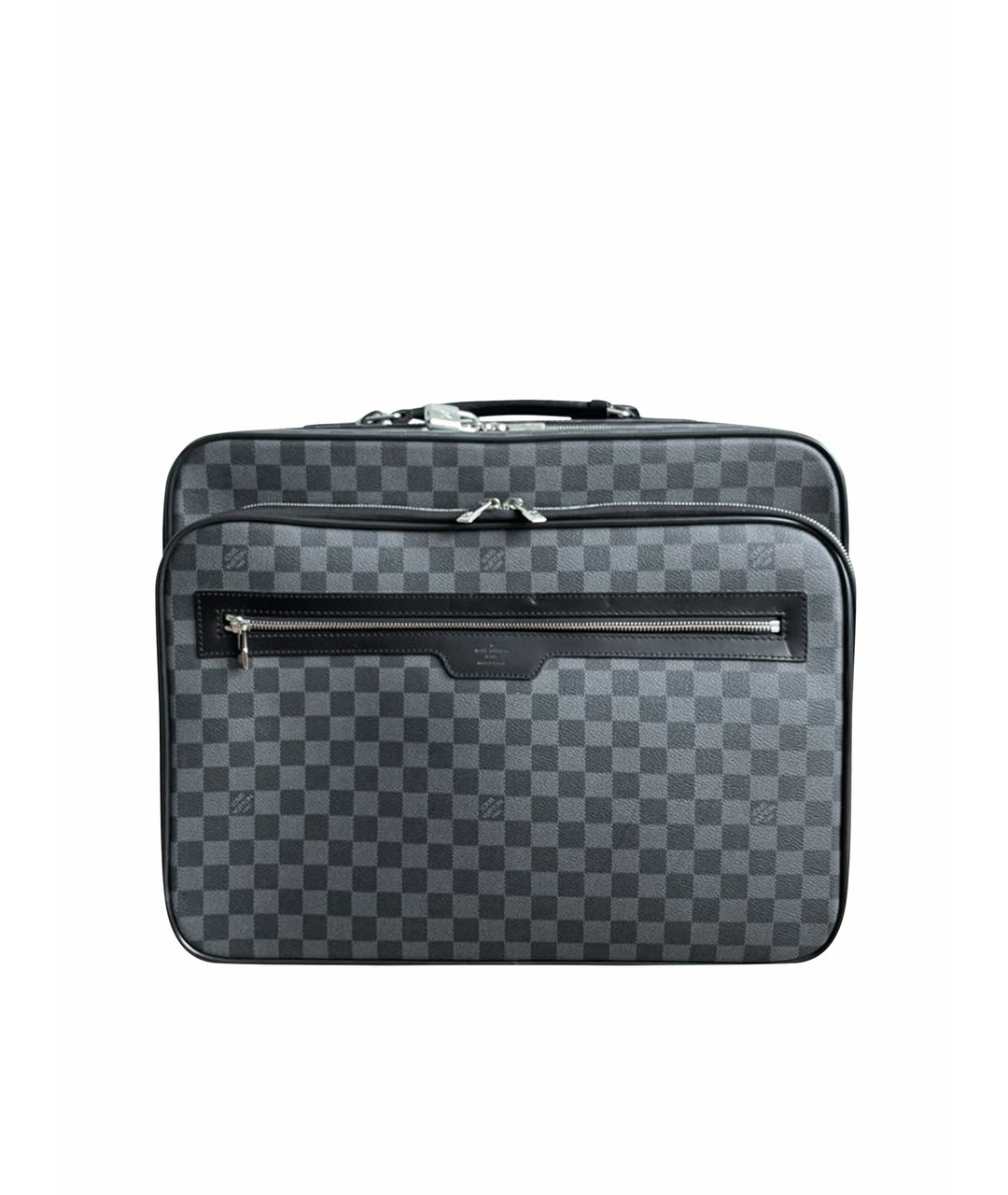 LOUIS VUITTON PRE-OWNED Антрацитовый кожаный чемодан, фото 1