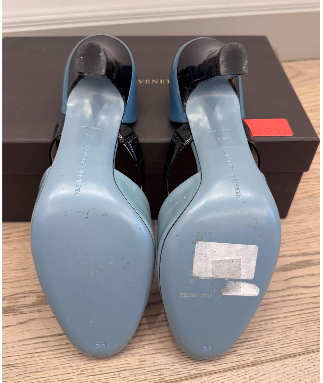 BOTTEGA VENETA Голубые кожаные туфли, фото 4