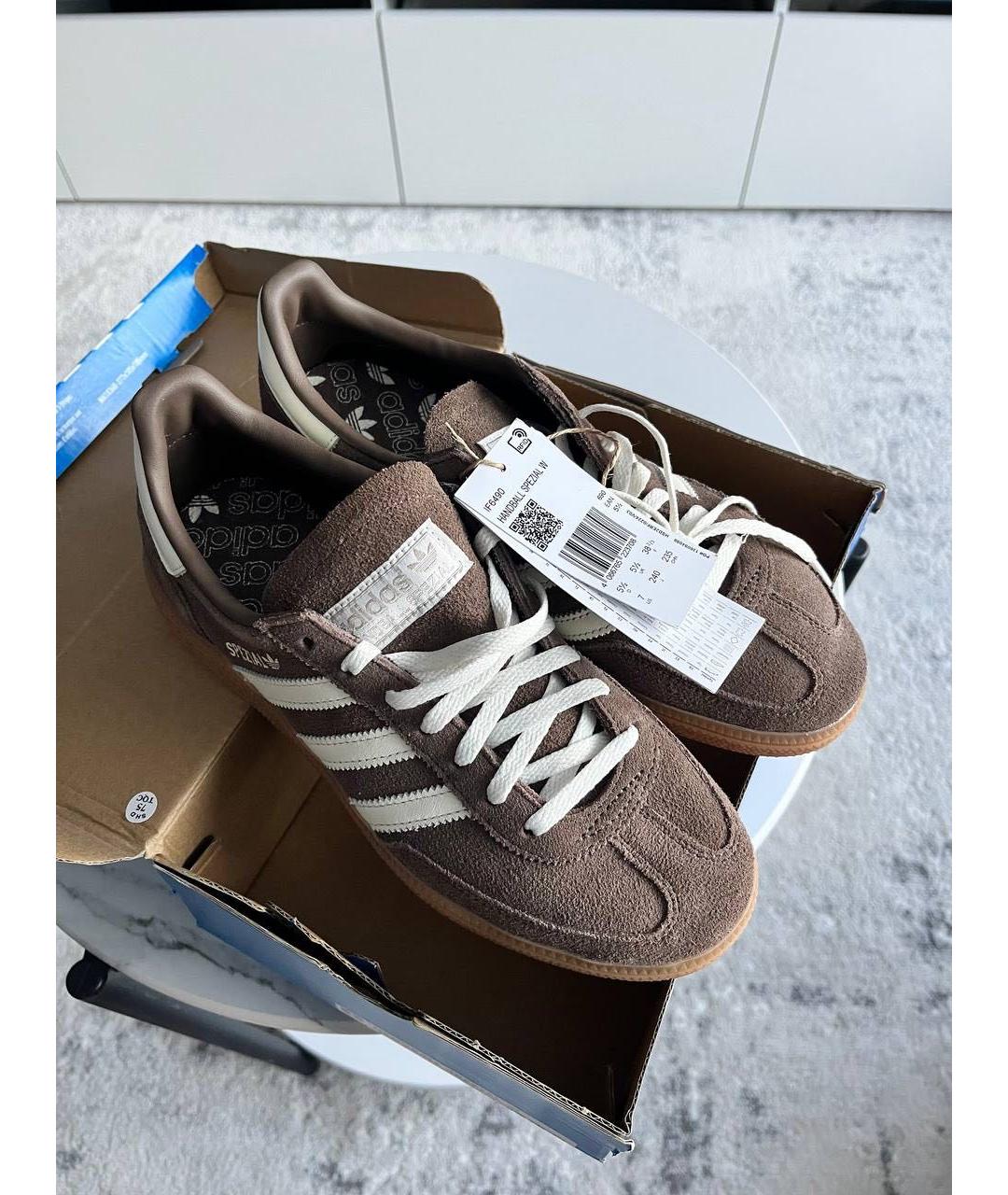 ADIDAS Коричневые замшевые кроссовки, фото 4