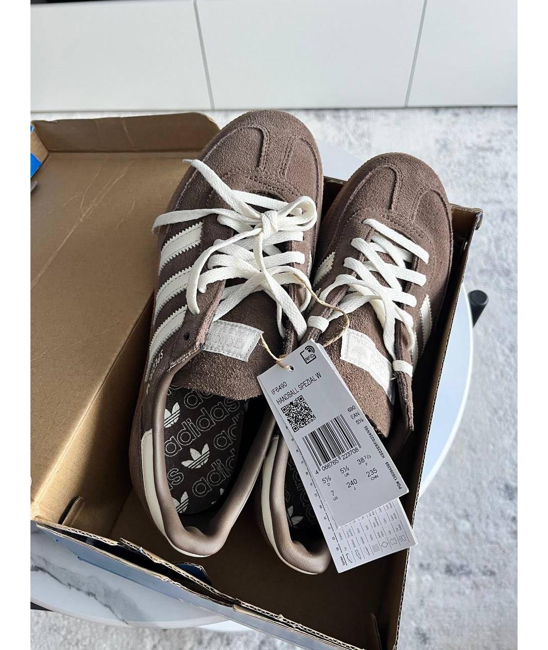 ADIDAS Коричневые замшевые кроссовки, фото 2