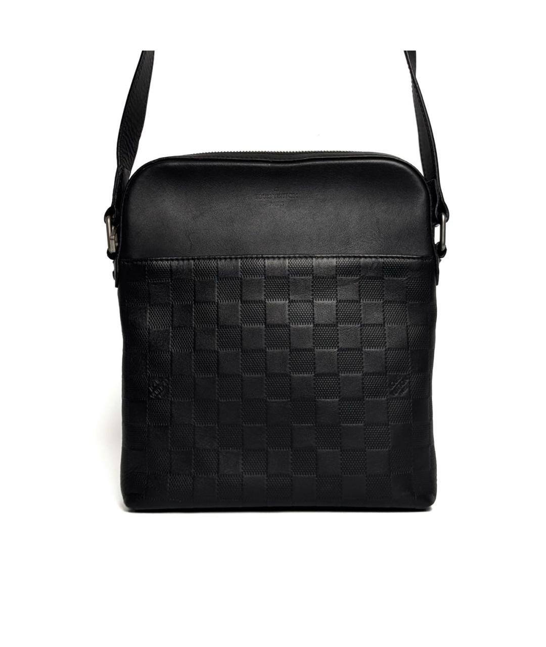 LOUIS VUITTON Черная кожаная сумка на плечо, фото 2