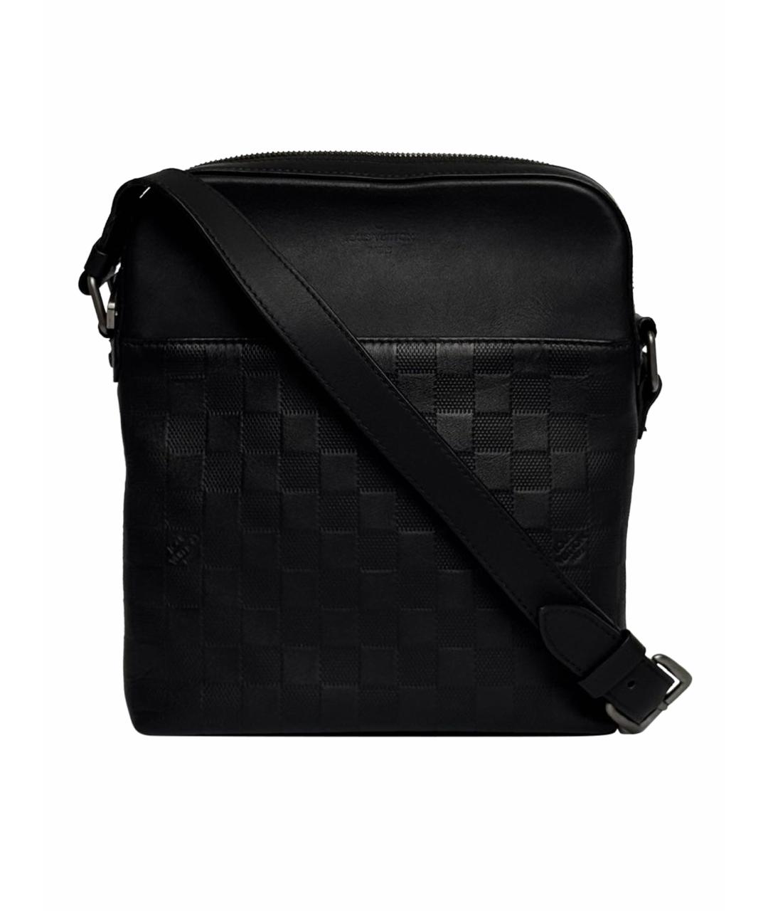 LOUIS VUITTON Черная кожаная сумка на плечо, фото 9