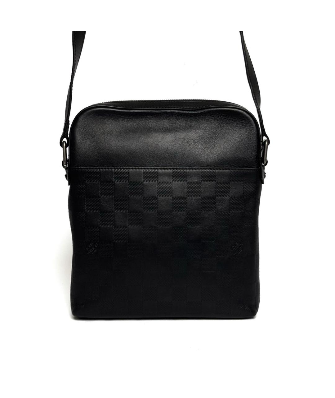 LOUIS VUITTON Черная кожаная сумка на плечо, фото 3