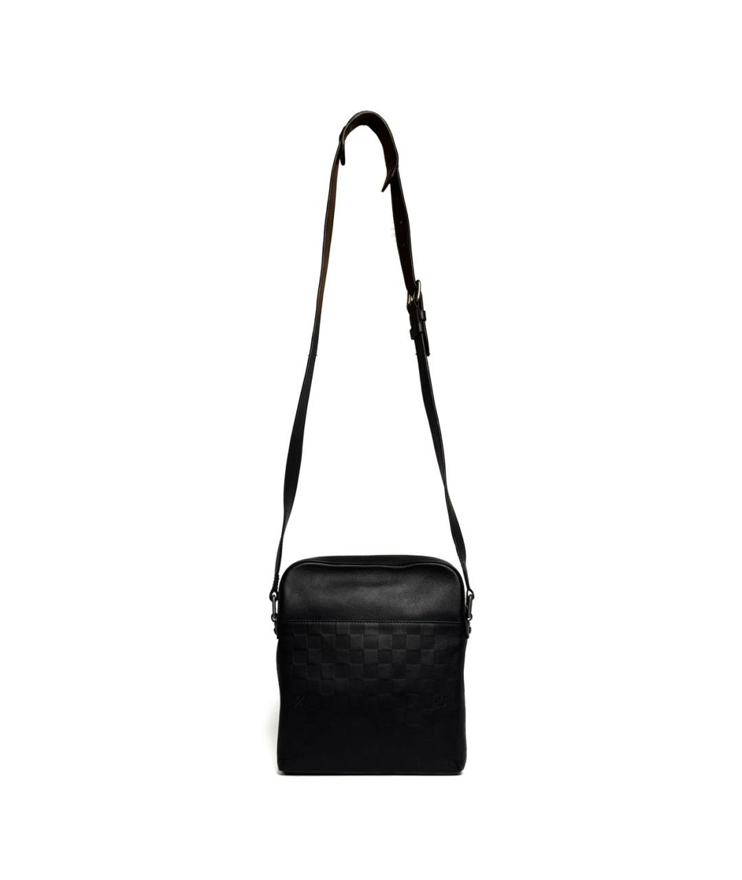 LOUIS VUITTON Черная кожаная сумка на плечо, фото 6