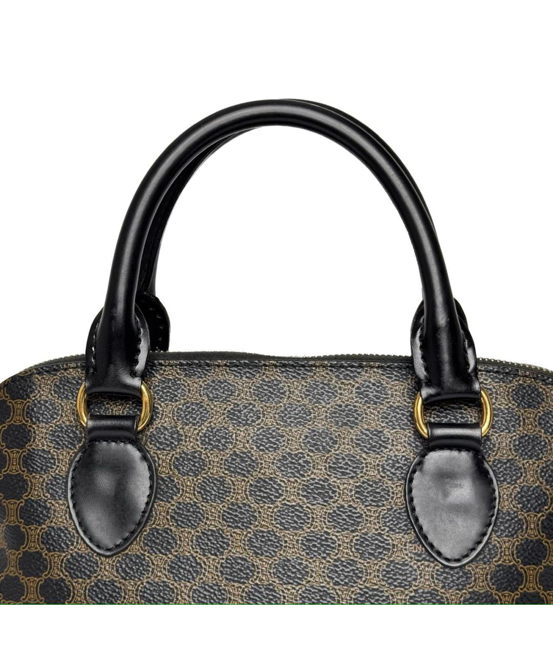 CELINE Коричневая кожаная сумка с короткими ручками, фото 8