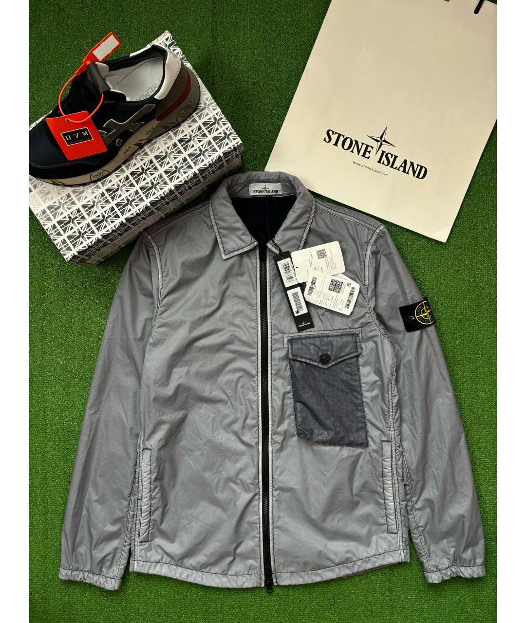 STONE ISLAND Серая полиамидовая куртка, фото 9