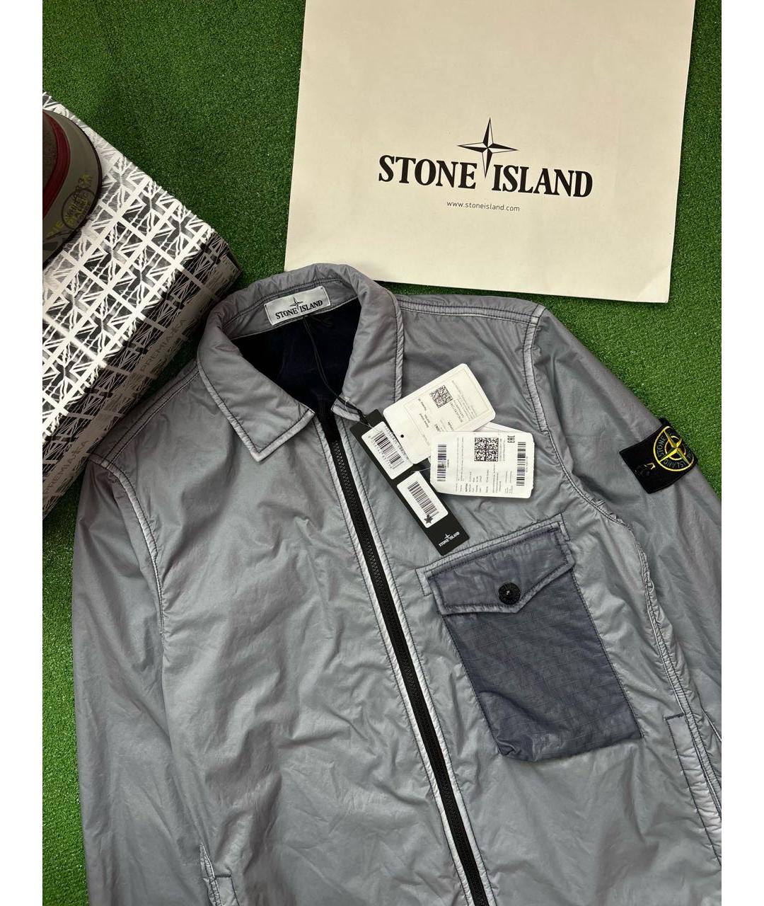 STONE ISLAND Серая полиамидовая куртка, фото 5