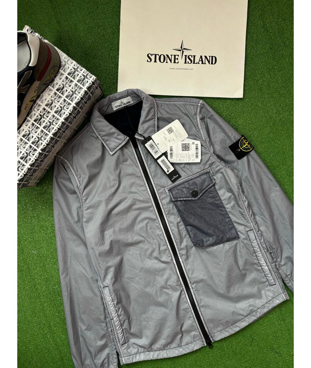 STONE ISLAND Серая полиамидовая куртка, фото 3