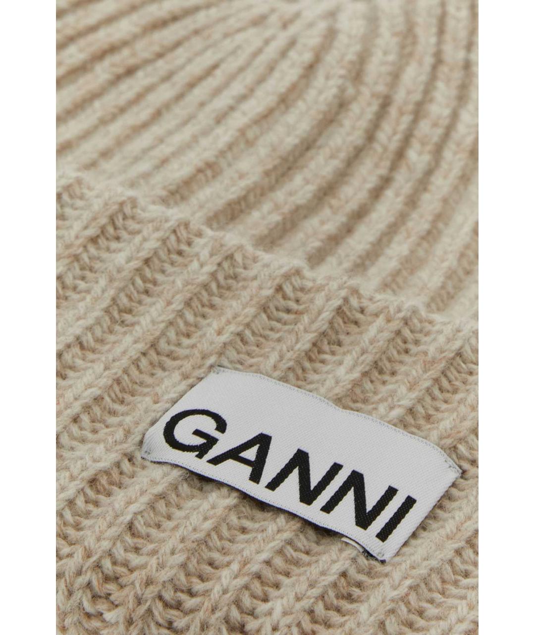 GANNI Бежевая шерстяная шапка, фото 3