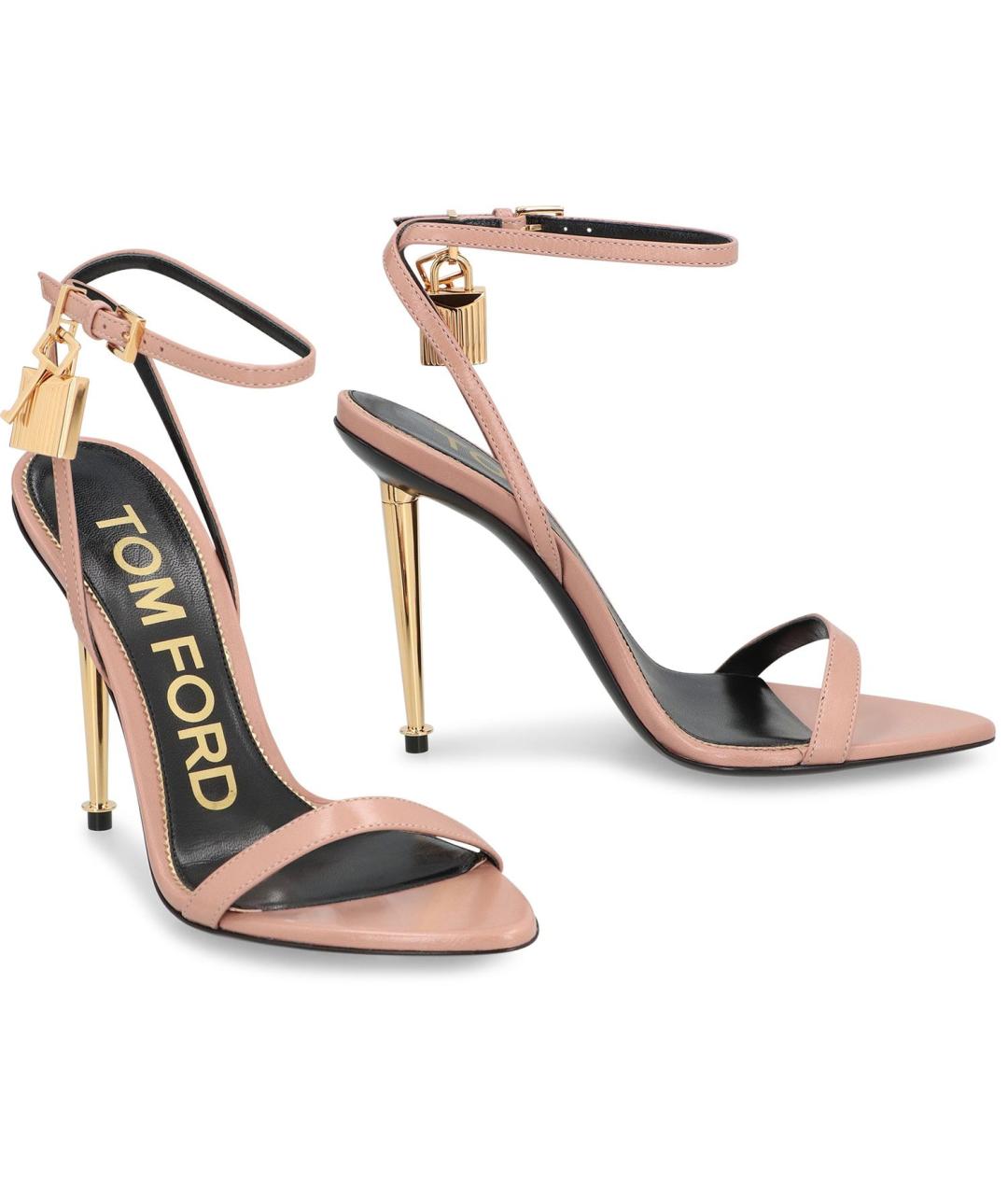 TOM FORD Розовые кожаные босоножки, фото 2
