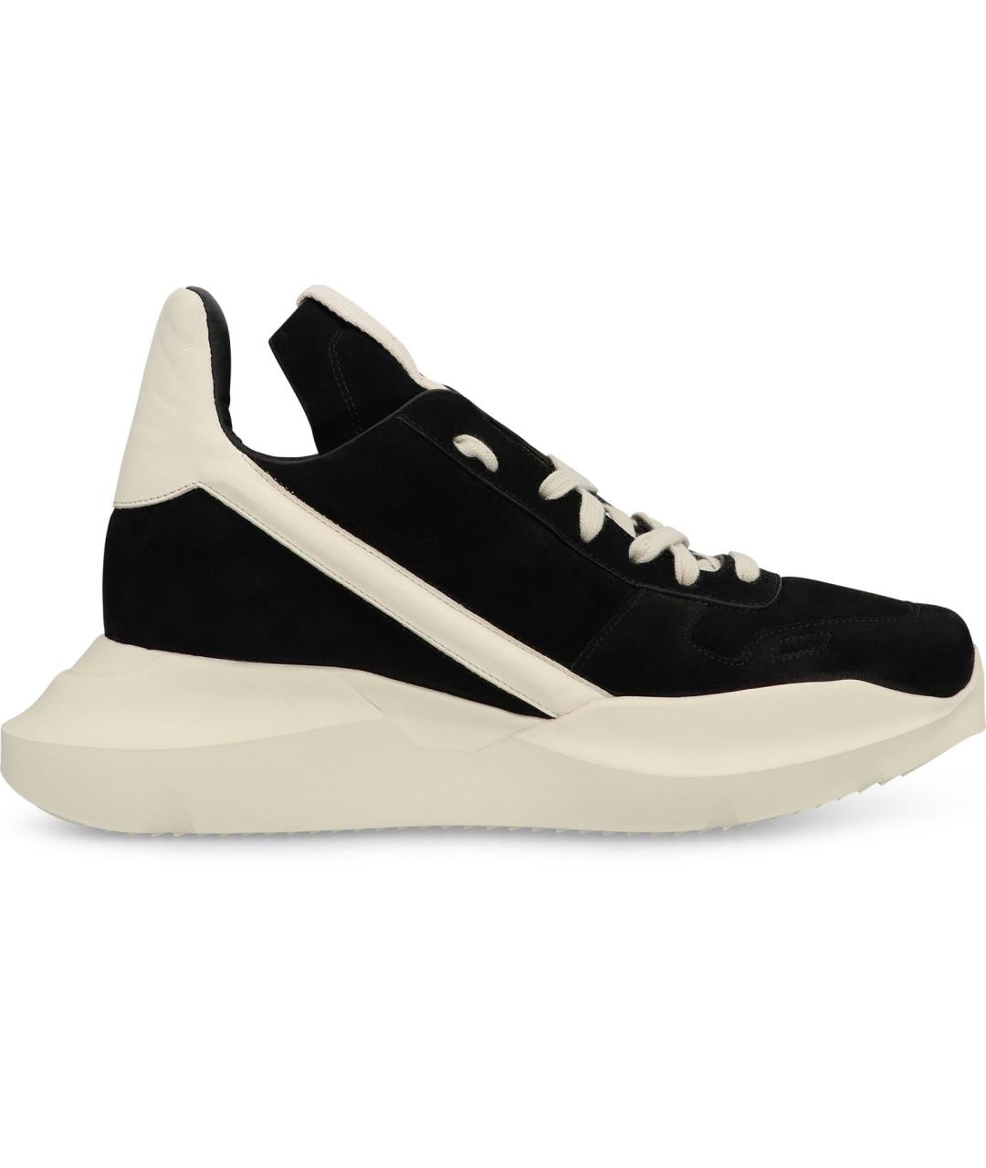RICK OWENS Черные низкие кроссовки / кеды, фото 2