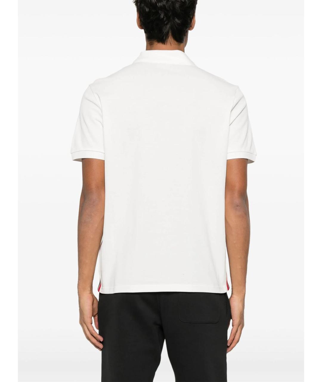 MONCLER Белое хлопковое поло с коротким рукавом, фото 2