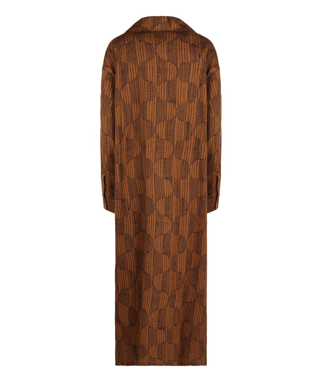 MAX MARA Коричневое хлопковое повседневное платье, фото 2