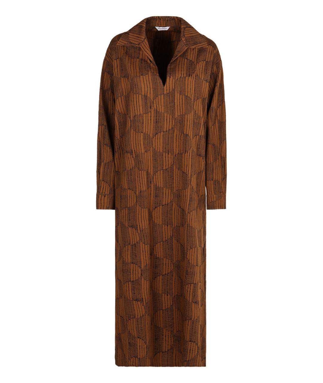 MAX MARA Коричневое хлопковое повседневное платье, фото 1