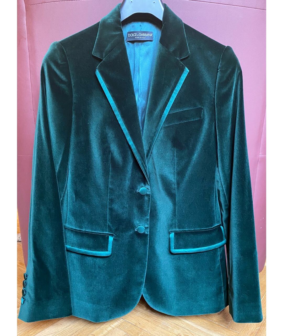 DOLCE&GABBANA Зеленый бархатный жакет/пиджак, фото 3