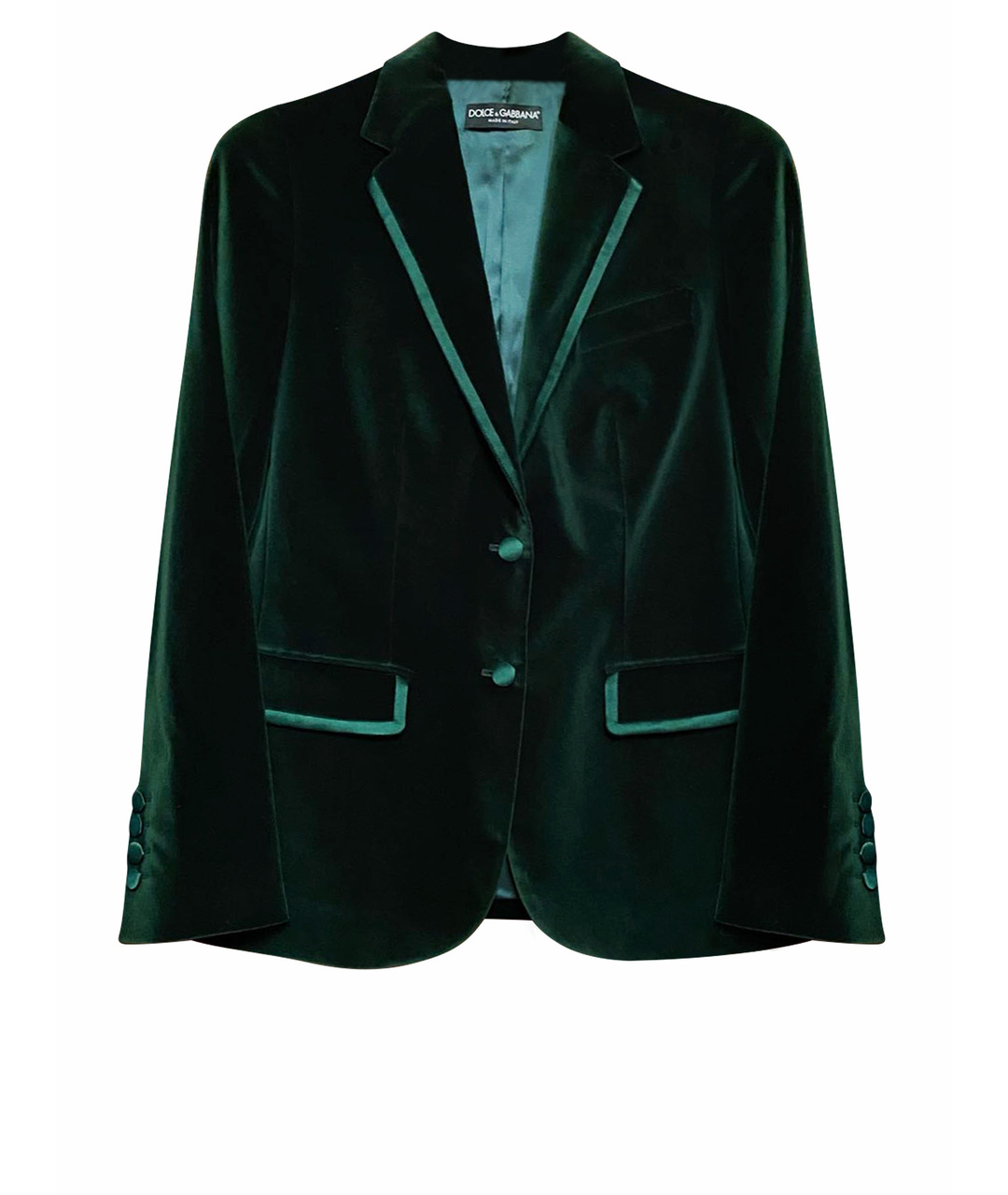DOLCE&GABBANA Зеленый бархатный жакет/пиджак, фото 1