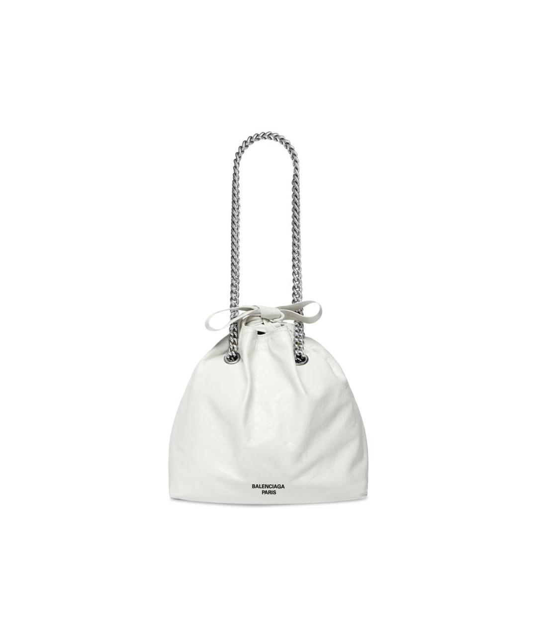 BALENCIAGA Белая кожаная сумка через плечо, фото 9