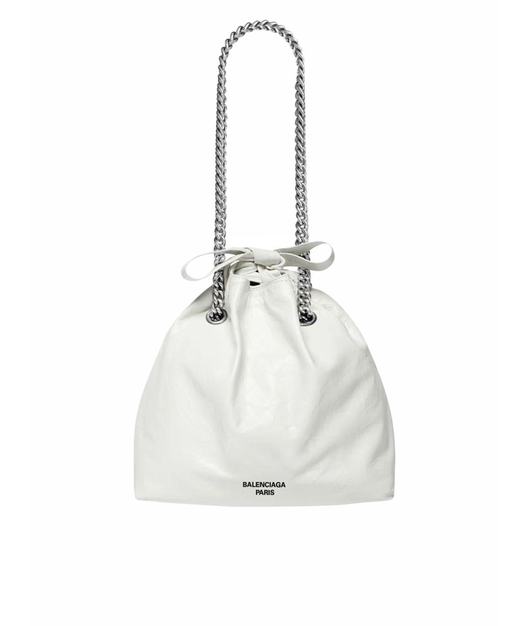 BALENCIAGA Белая кожаная сумка через плечо, фото 1