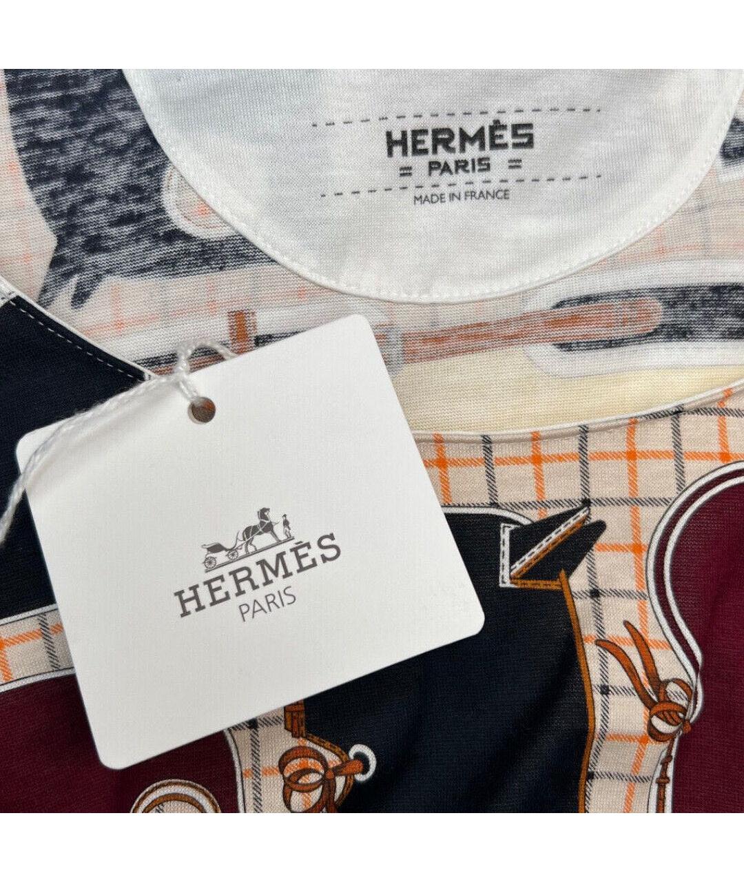 HERMES Мульти хлопковая футболка, фото 3